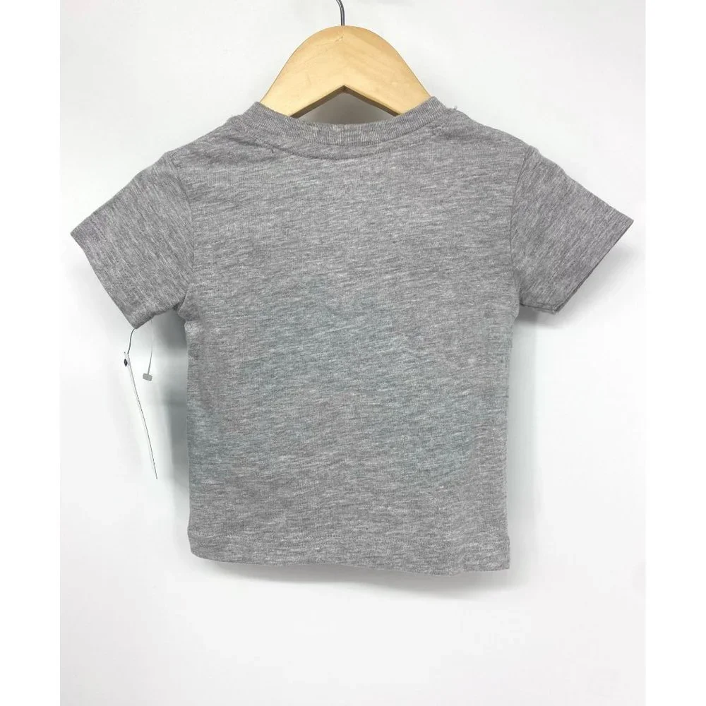 French Toast Heather Grey Basic Short Sleeve Henley NEW WITH TAGS